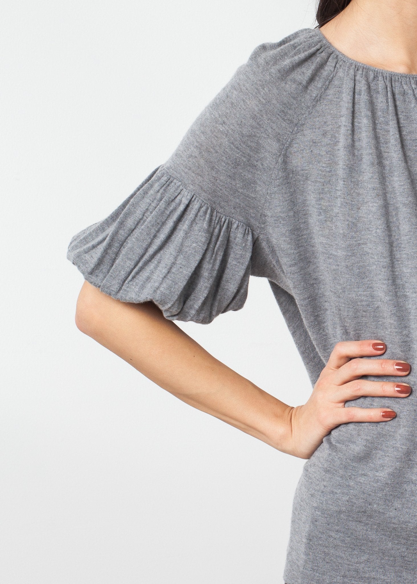 Cashmere Puff Sleeve Knit Co