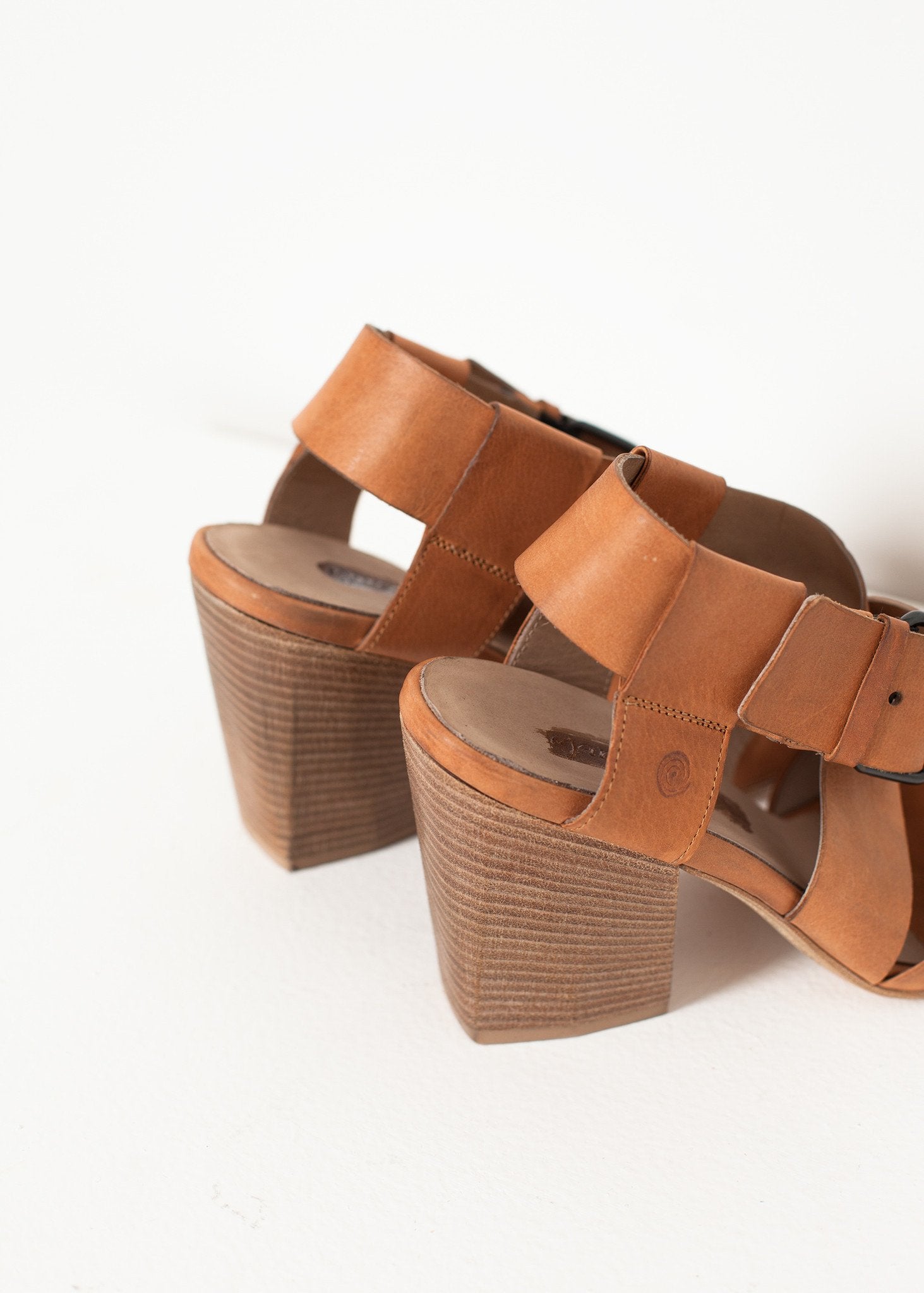 Buckle Strap Heel in Brown Marsell