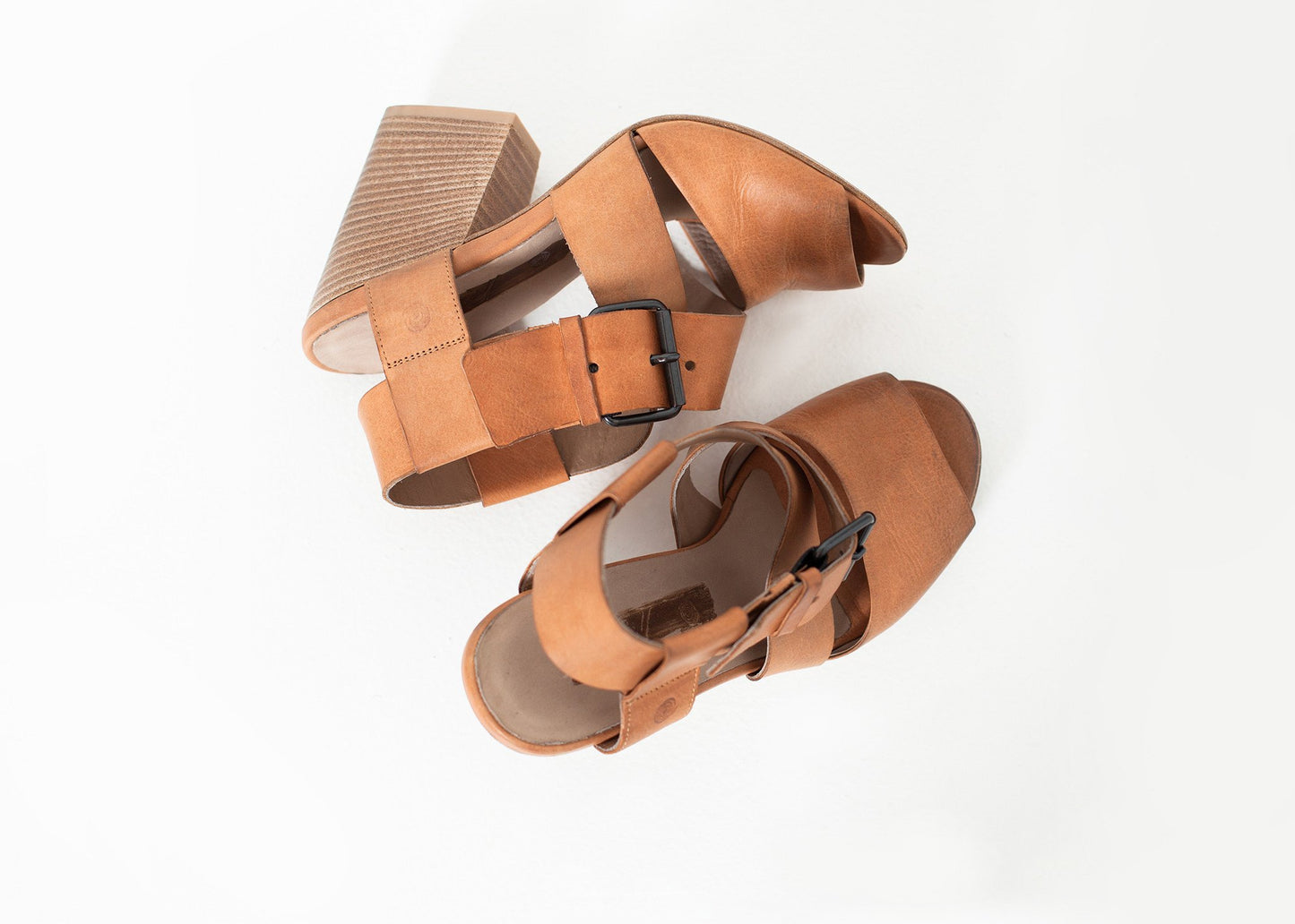 Buckle Strap Heel in Brown Marsell