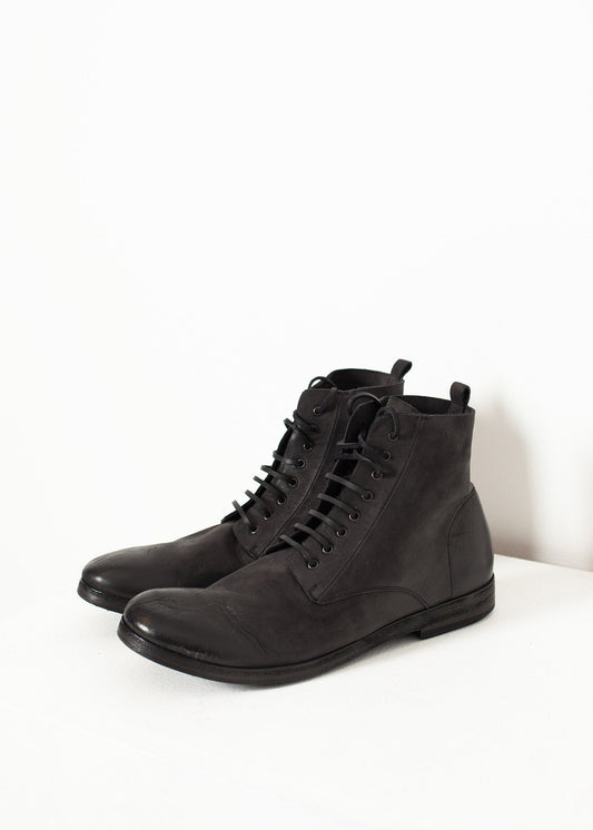 Combat Ankle Boot in Black Marsell