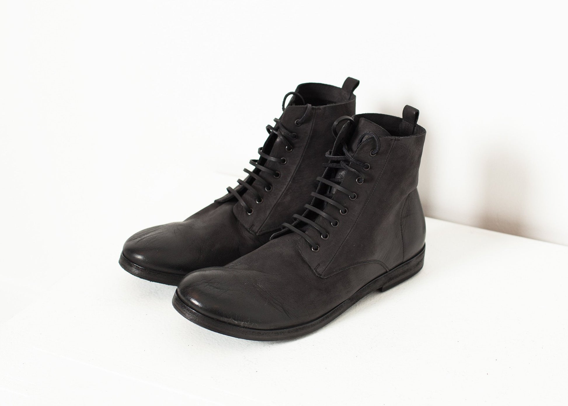 Combat Ankle Boot in Black Marsell