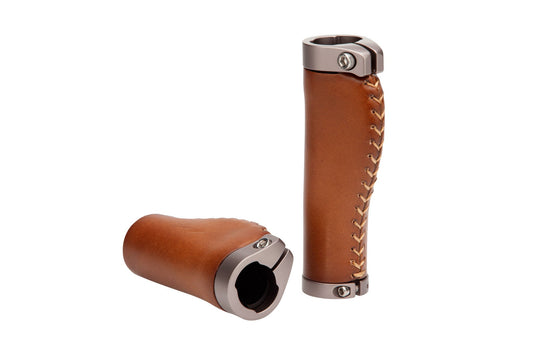 Premium Ergo Leather Grip Set Pure City Cycles