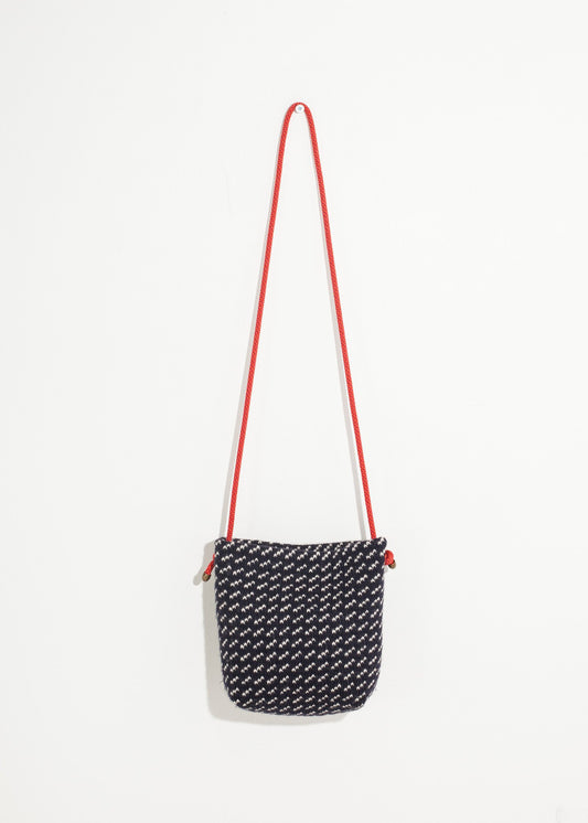 Wool Shoulder Pouch in Black/White Harvey Faircloth