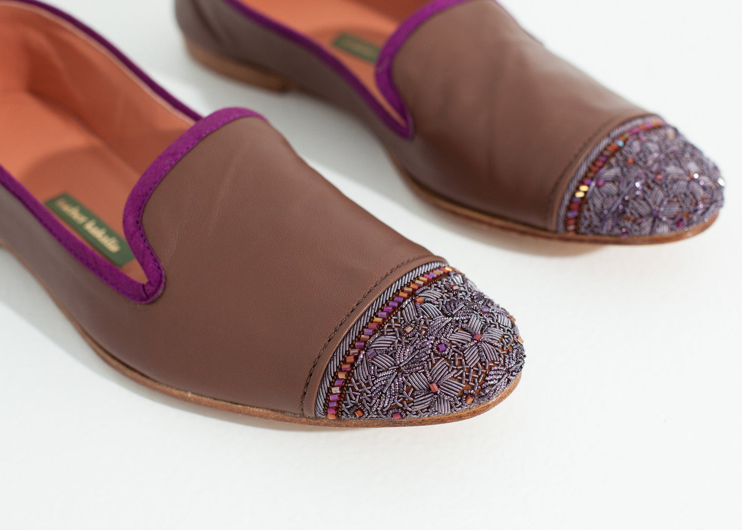 Bizi Cap Toe Loafer in Rose/Aubergine Meher Kakalia