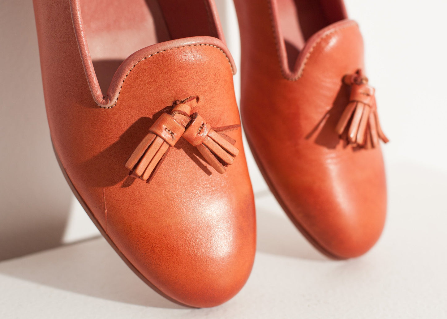 Leather Loafer in Rose Verba