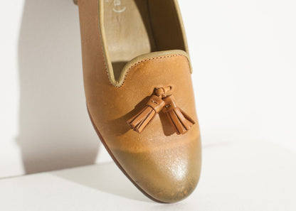 Leather Loafer in Lime Verba