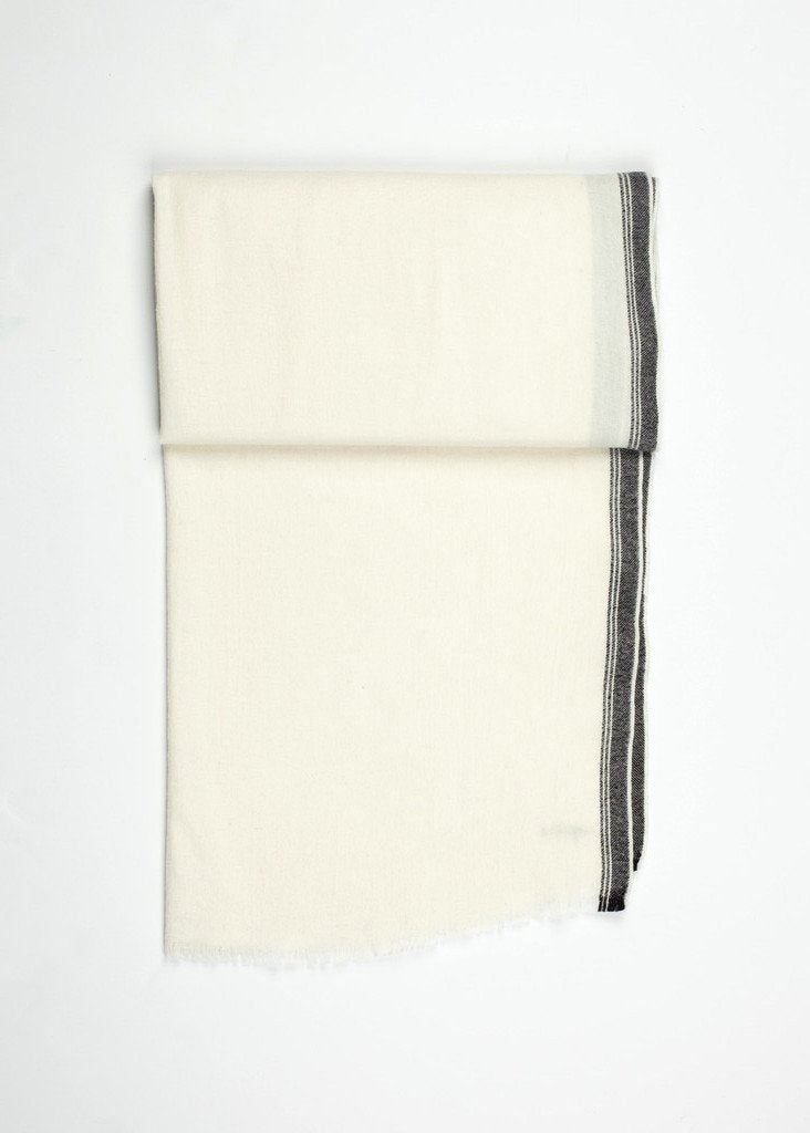 Edged Wool Scarf in Off White Khadi & Co.