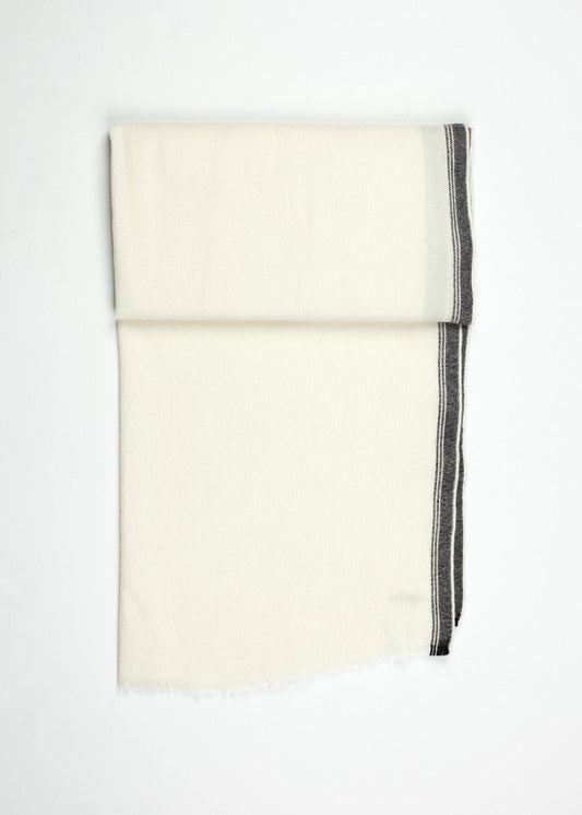 Edged Wool Scarf in Off White Khadi & Co.
