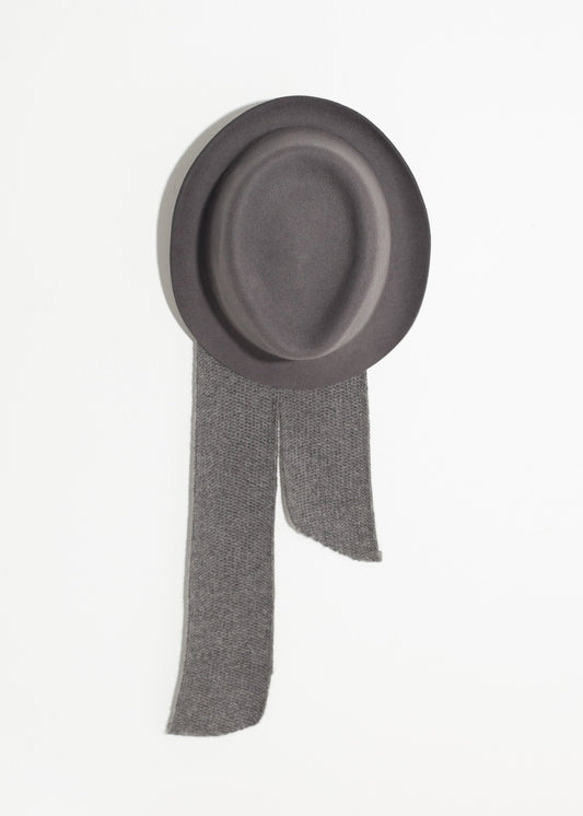 Kate Hat in Steel Grey Kiss by Fiona Bennett