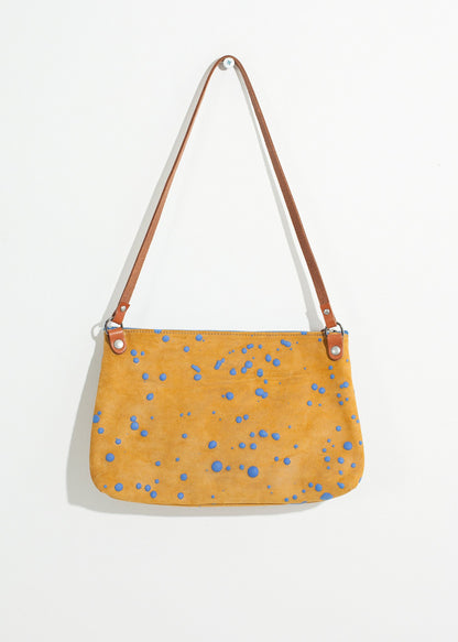 Ink Splatter Shoulder Bag in Mustard/Blue Saisei