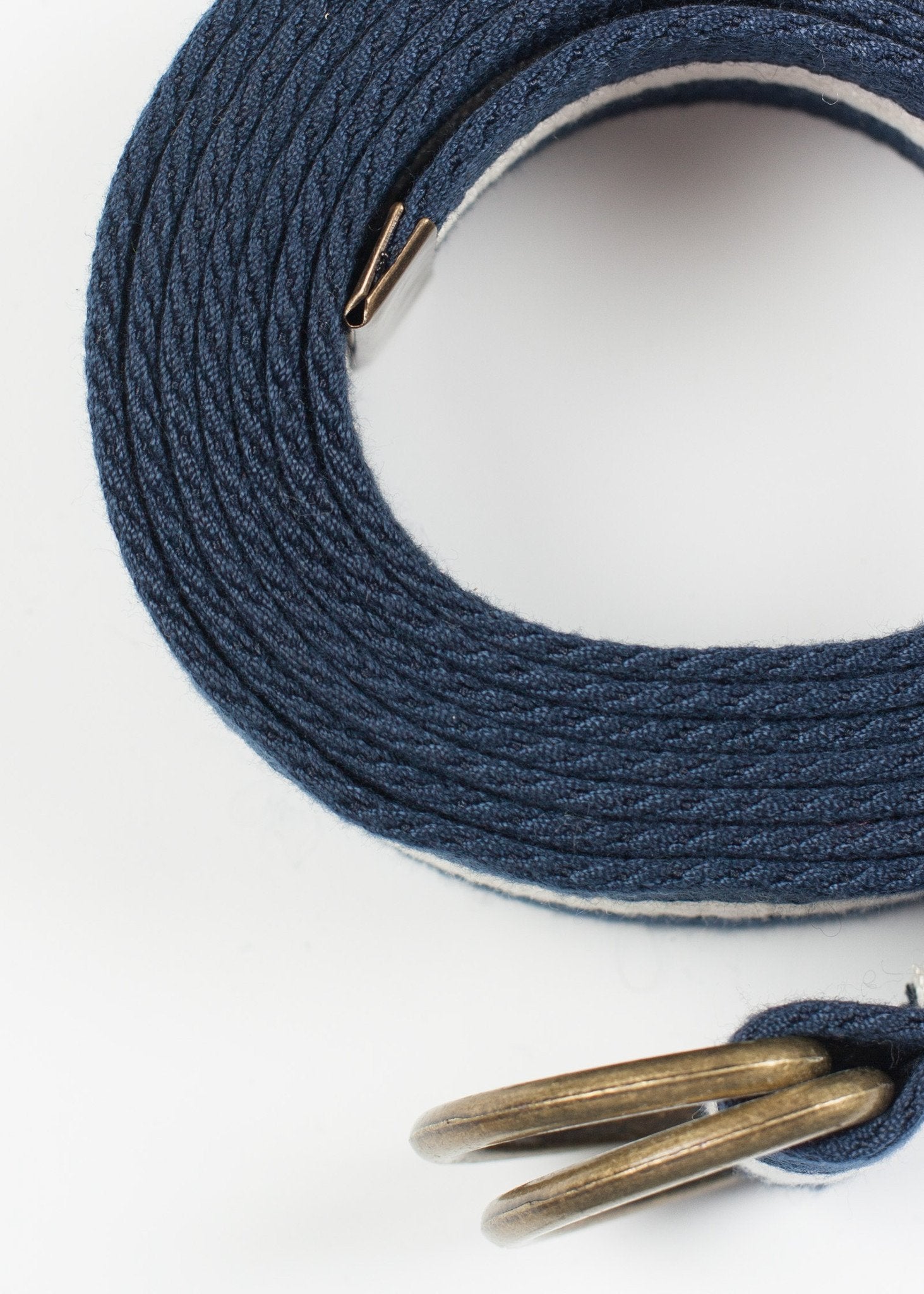 Striped Web Belt in Navy/White Harvey Faircloth